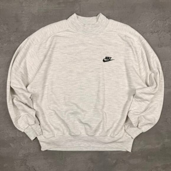 Vintage Nike Mock Neck Gray Sweatshirt - Picture 1 of 5